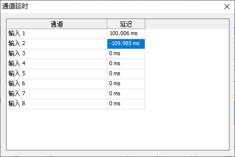 通道延时对话框