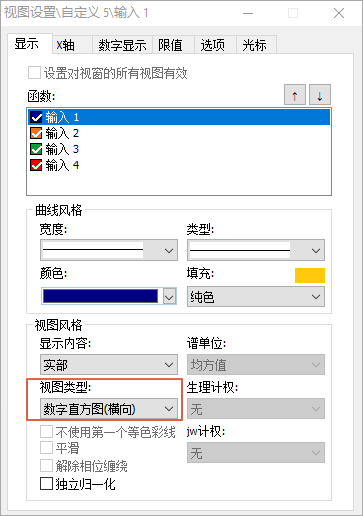 切换至数字直方图