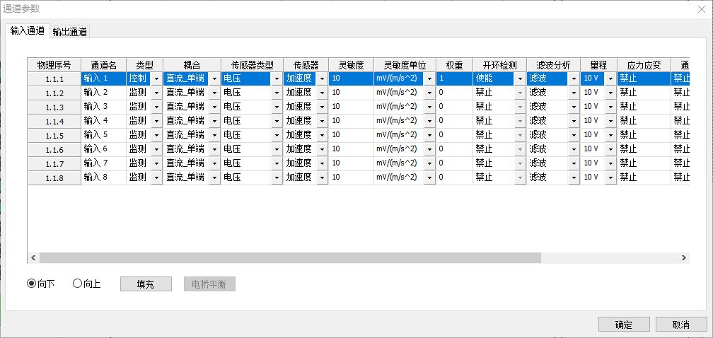 输入通道设置-启用控制和监测通道